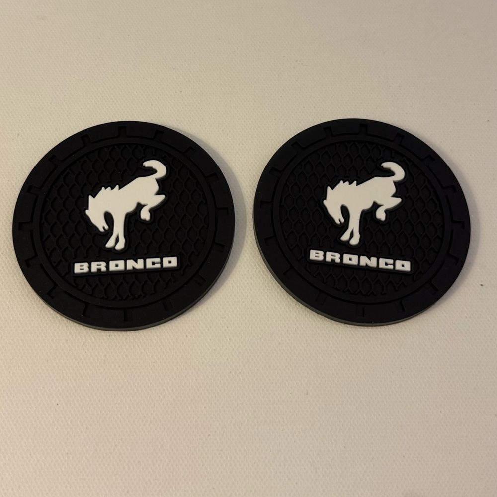 Bronco Car Cup Coasters in Black Set of 2 NWT